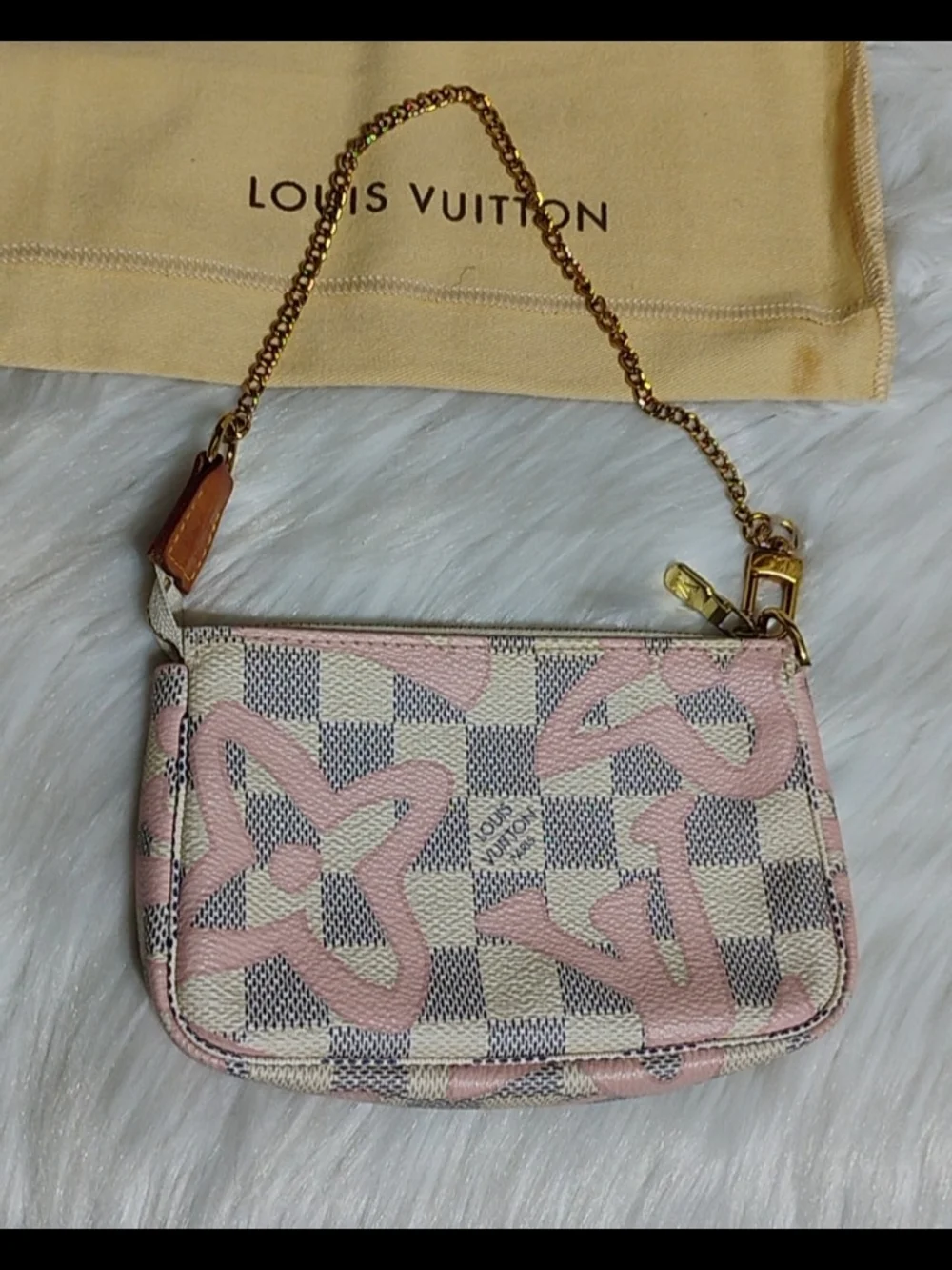 SALE! Louis Vuitton Damier Azur Tahiti Mini Accessory Pouch W/DB/Box